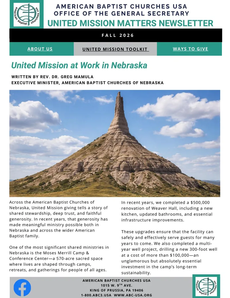 United Mission Matters, Fall 2026 cover